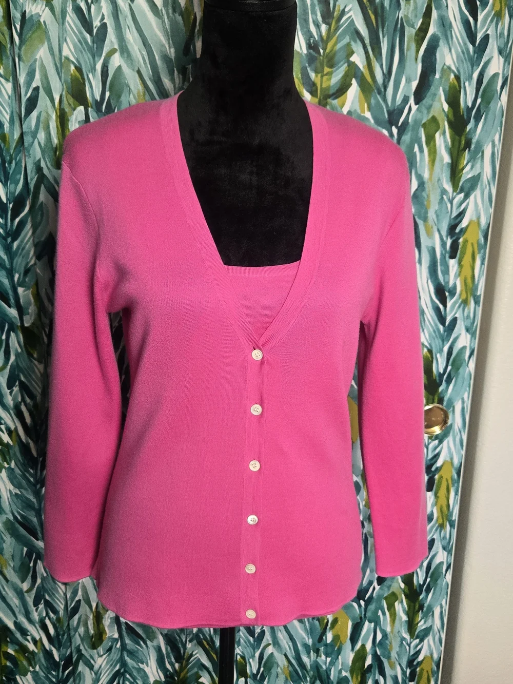 Michael Kors Collection 100% Pure Cashmere V-Neck Cardigan & Tank Twinset - Sz L